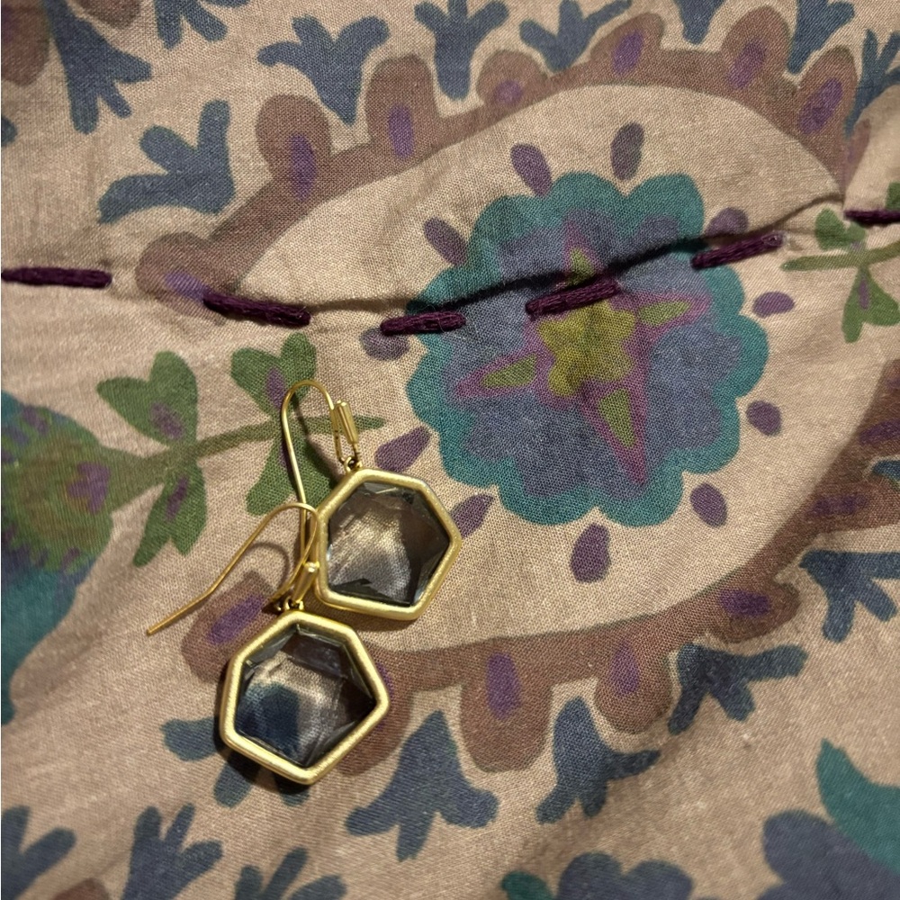 Kendra Scott Gold Hexagon Earrings